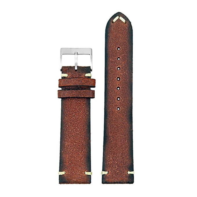 DASSARI Patina ds6.8Distressed Italian Leather Strap in Rust