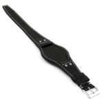 DASSARI Quest db3.1 Vintage Leather Bund Strap w Rivets in Black