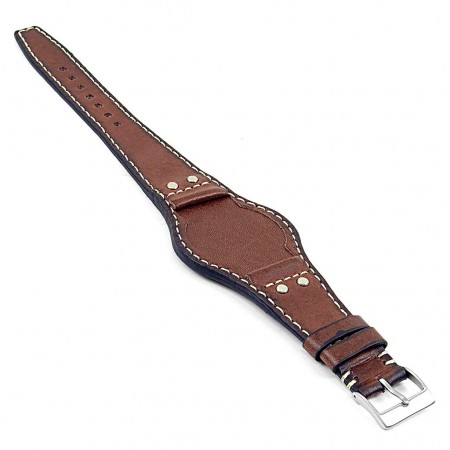 Quest Italian Leather Riveted Bund Strap By DASSARI | StrapsCo