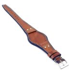 DASSARI Quest db3.3 Vintage Leather Bund Strap w Rivets in Tan