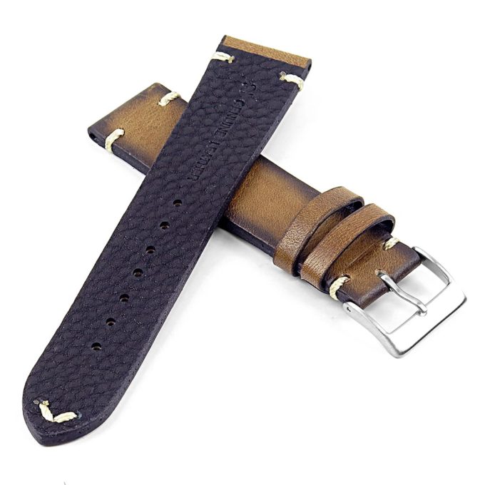 DASSARI Regal ds7.11 Vintage Leather Strap with Hand Sewn Stitching in Green