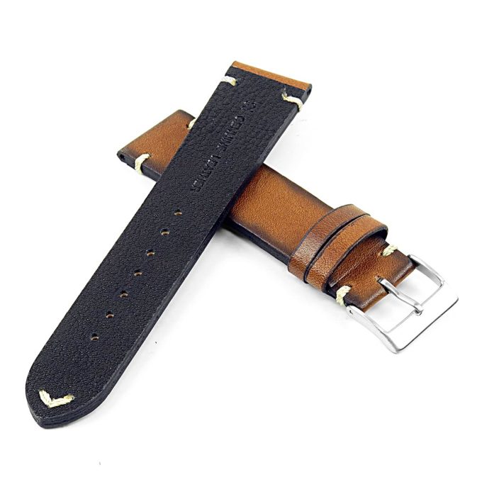 DASSARI Regal ds7.3 Vintage Leather Strap with Hand Sewn Stitching in Tan