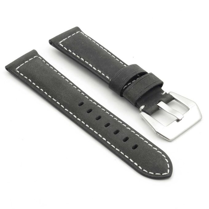 DASSARI Salvage p560a.1Thick Padded Distressed Italian Leather Strap w Pre V Buckle in black