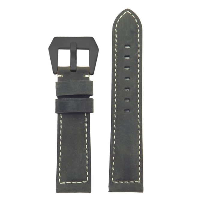 DASSARI Salvage p560a.1.mb Thick Padded Distressed Italian Leather Strap w Black Pre V Buckle in black