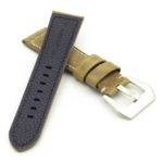 DASSARI Salvage p560a.10 Thick Padded Distressed Italian Leather Strap w Black Pre V Buckle in yellow