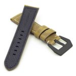 DASSARI Salvage p560a.10.mb Thick Padded Distressed Italian Leather Strap w Black Pre V Buckle in yellow