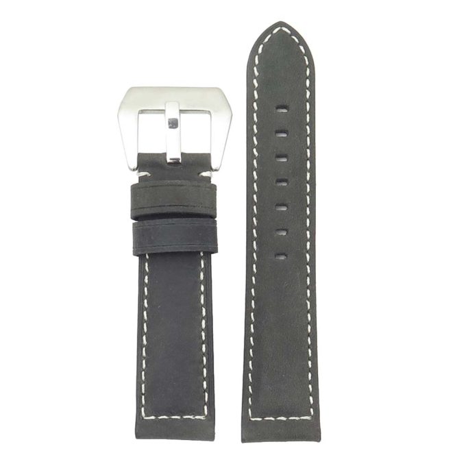 DASSARI Salvage p560a.1Thick Padded Distressed Italian Leather Strap w Pre V Buckle in black
