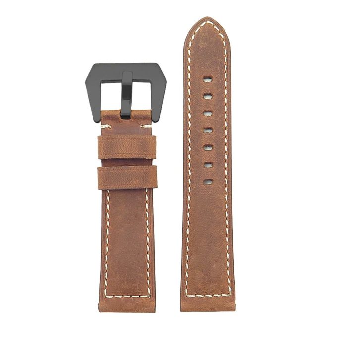 DASSARI Salvage p560a.3.mb Thick Padded Distressed Italian Leather Strap w Black Pre V Buckle in tan