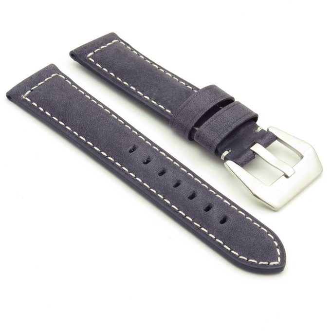 DASSARI Salvage p560a.5 Thick Padded Distressed Italian Leather Strap w Pre V Buckle in blue