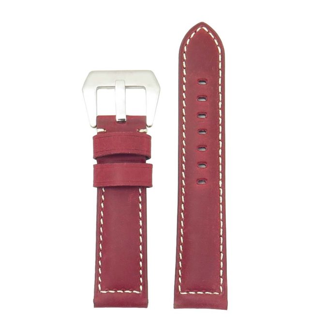 DASSARI Salvage p560a.6 Thick Padded Distressed Italian Leather Strap w Pre V Buckle red