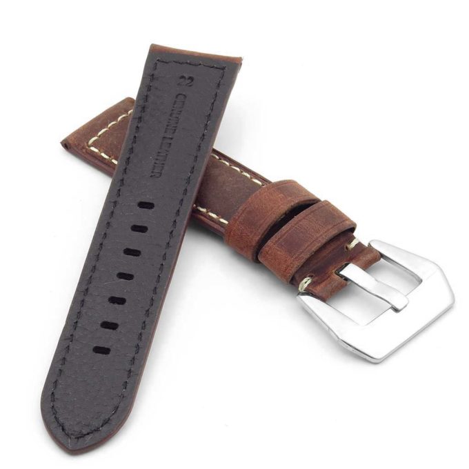 DASSARI Salvage p560a.8 Thick Padded Distressed Italian Leather Strap w Pre V Buckle in rust