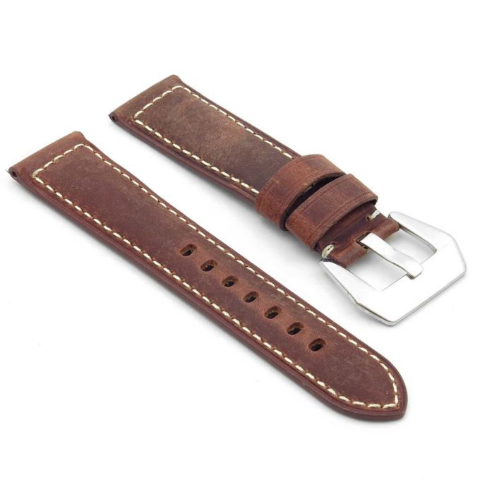 DASSARI Salvage p560a.8 Thick Padded Distressed Italian Leather Strap w Pre V Buckle in rust