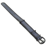 DASSARI Slater dn9.5.mb Distressed Leather NATO Strap w Matte Black Hardware in Blue