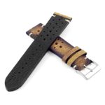 DASSARI Speedster ra2.3 Perforated Vintage Leather Rally Strap in Tan