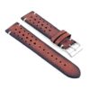 DASSARI Speedster ra2.8 Perforated Vintage Leather Rally Strap in Red