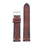 DASSARI Speedster ra2.8 Perforated Vintage Leather Rally Strap in Red