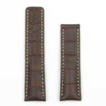 DASSARI Vantage brt11.c.3 Padded Crocodile Embossed Leather Strap for Deployment Clasp in Brown