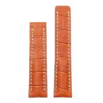 DASSARI Vantage brt11.c.3 Padded Crocodile Embossed Leather Strap for Deployment Clasp in tan