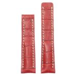 DASSARI Vantage brt11.c.3 Padded Crocodile Embossed Leather Strap for Deployment Clasp in red