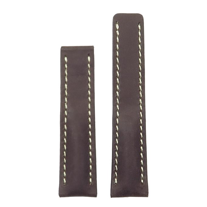 DASSARI Venture brc1.2.22 Distressed Italian Leather Watch Strap for BREITLING dark brown with white stitching