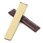 DASSARI Venture brc1.2.22 Distressed Italian Leather Watch Strap for BREITLING dark brown with white stitching