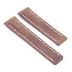 DASSARI Venture brc1.3.22 Distressed Italian Leather Watch Strap for BREITLING tan with white stitching