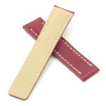 DASSARI Venture brc1.6.22 Distressed Italian Leather Watch Strap for BREITLING red with white stitching