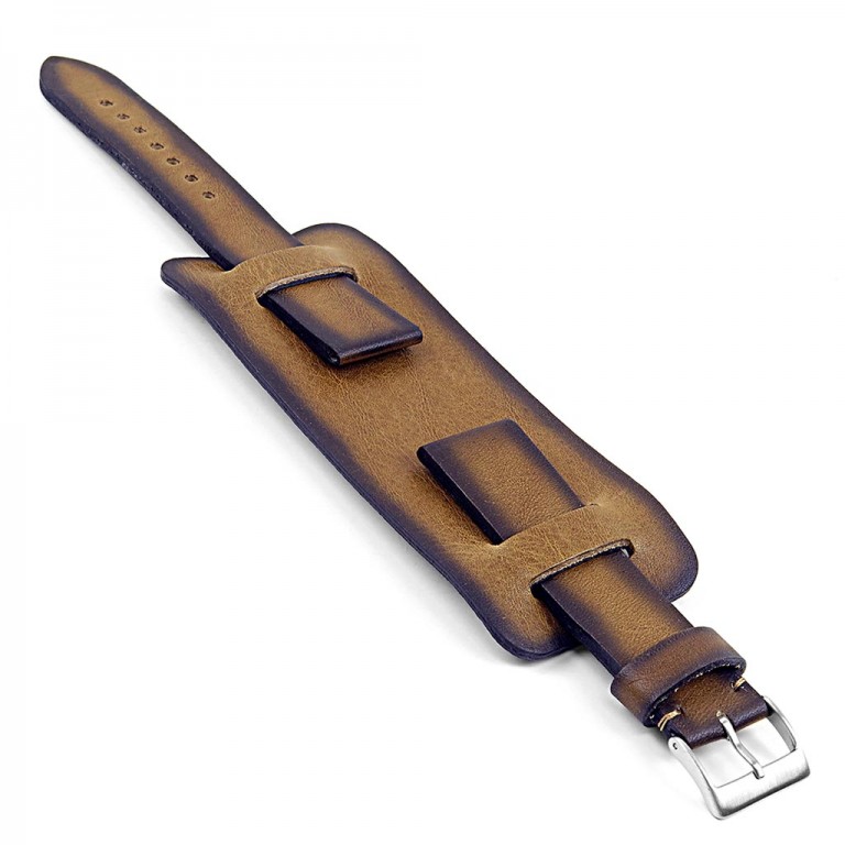 DASSARI Gauntlet Vintage Leather Cuff Bund Strap | StrapsCo