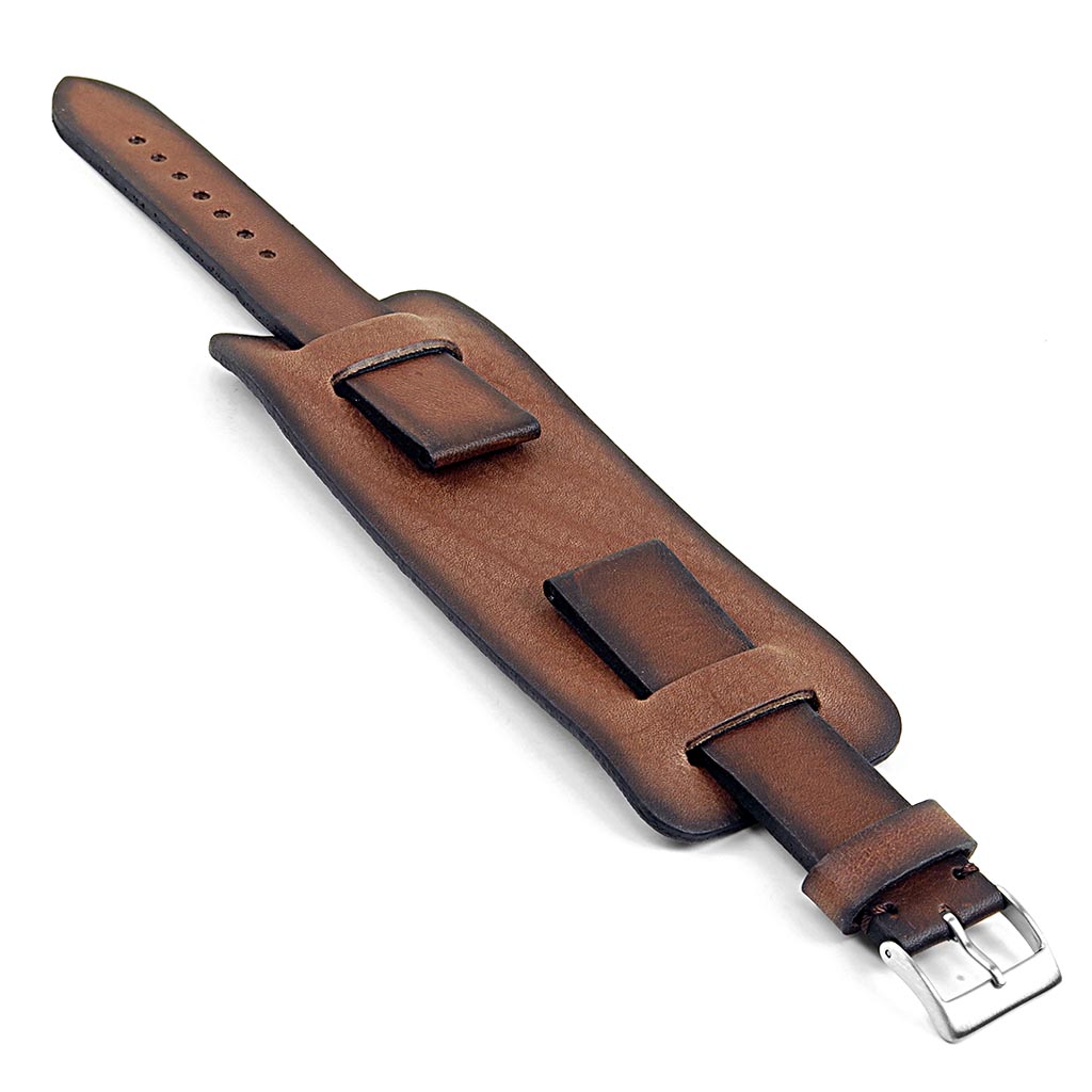 DASSARI Gauntlet Vintage Leather Cuff Bund Strap | StrapsCo