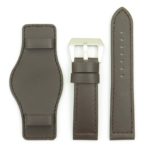 p615.2 DASSARI Empire Thick Leather Bund Strap in Dark Brop615.2