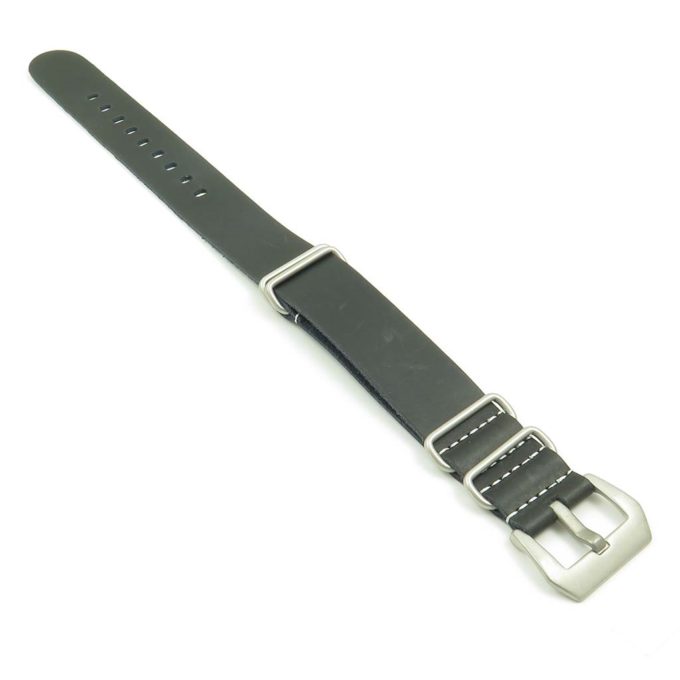 NT.1.pv Leather NATO Strap w Pre-V Buckle in black