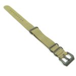 NT.11.pv.mb Leather NATO Strap w Black Pre V Buckle in Green