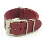 NT.6.pv Leather NATO Strap w Pre-V Buckle in Red