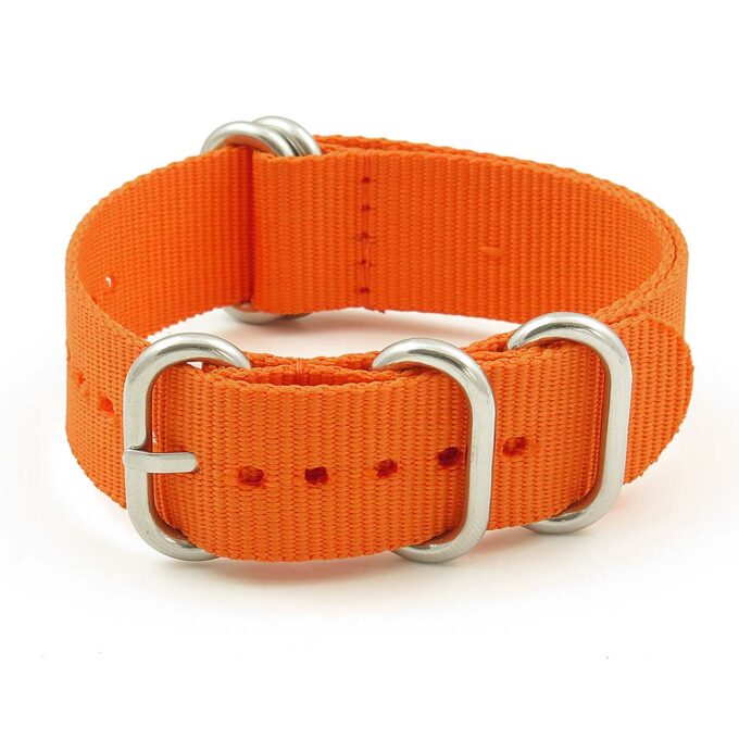 NT.NL.12.ps 5 Ring Nylon NATO Strap in Orange
