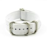 NT.NL.22.ps 5 Ring Nylon NATO Strap in White