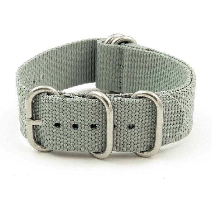 NT.NL.7.ps 5 Ring Nylon NATO Strap in Grey