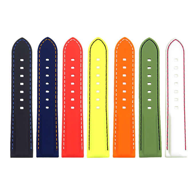 all color pu1 Rubber Strap with Contrast Stitching