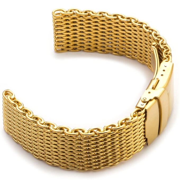 m1.yg Shark Mesh Strap in Yellow Gold