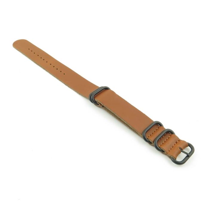 nt.8.mb 5 Ring Leather NATO Strap in rust