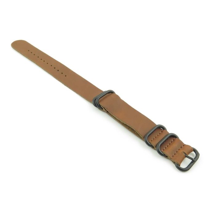 nt.9.mb Ring Leather NATO Strap in Brown