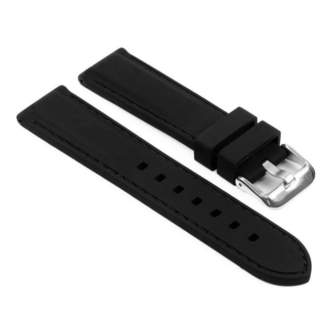 pu1.1.1 Rubber Strap with Contrast Stitching in black with black stitching