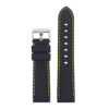 pu1.1.10 Rubber Strap with Contrast Stitching in black with yellow stitching