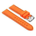 pu1.12.1 Rubber Strap with Contrast Stitching in orange with black stiching