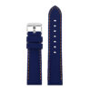 pu1.5.12 Rubber Strap with Contrast Stitching in blue with orange stitching