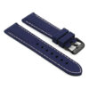 pu1.5.22.mb Rubber Strap with Contrast Stitching with Matte Black Tang Buckle in blue with white stitching