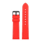 pu1.6.22.mb Rubber Strap with Contrast Stitching with Matte Black Tang Buckle in red with white stitching