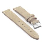 st15.3 Suede Watch Strap in tan w white stitching