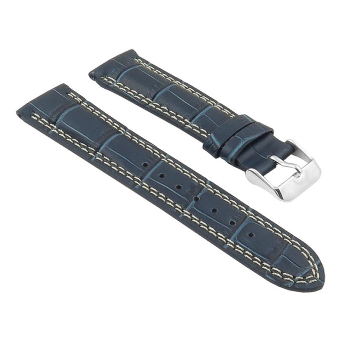 DASSARI President p603.5 Croc Embossed Leather Strap in Blue