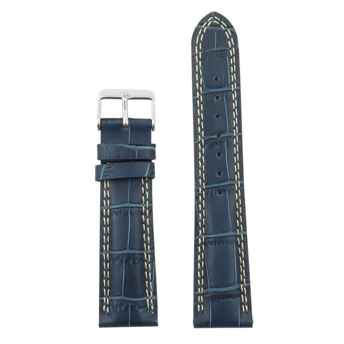 DASSARI President p603.5 Croc Embossed Leather Strap in Blue