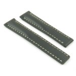 DASSARI Transit p605.1.22 Italian Leather Watch Strap for Tag Heuer in Black w White Stitching